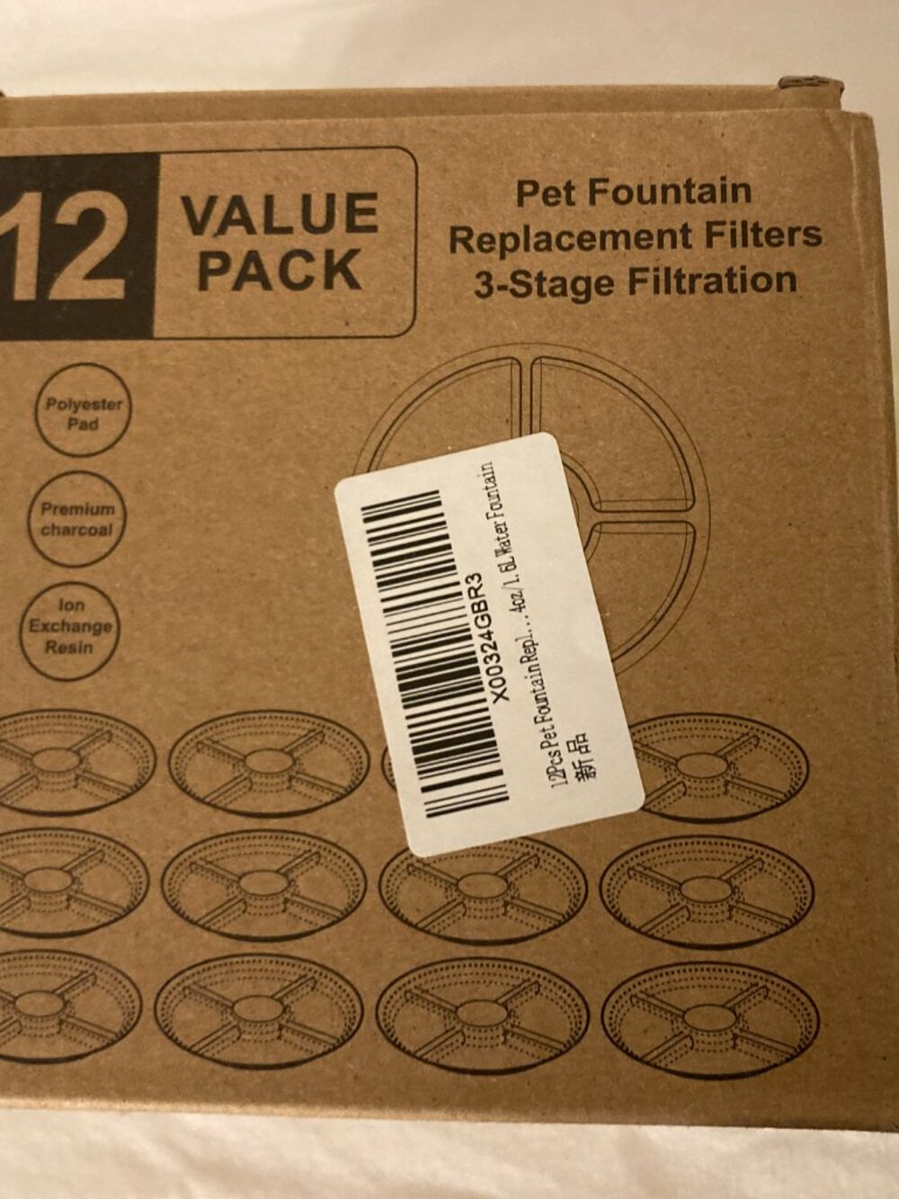Cat Water Fountain Filters, 12-Pack